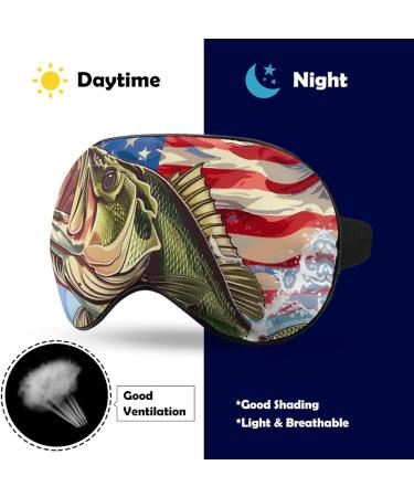 Shop Bass Fishing American Flag Sleep Eye Mask - Light Blocking Blindfold with Adjustable Strap for Men & Women - International Shipping Available - Buy Online on GoSupps.com