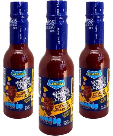 La Anita Marinade Pastor Sauce Bottle 300ml (Pack of 3) / Meat Marinade for Pastor Tacos Rich Sauce for Cooking Mexican Food - Buy Online on GoSupps.com