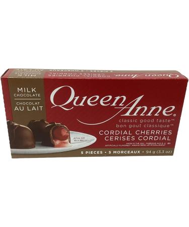Queen Anne Milk Chocolate Cordial Cherries (3x 94g Boxes 5 Cherries per box) - Buy Online on GoSupps.com
