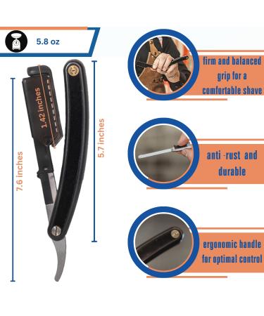 Homie Patented Straight Edge Razor for Men - Close Shave with 11 Disposable Blades | Premium Black Safety Razor with Protective Layer - Buy Online on GoSupps.com