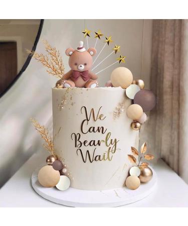 42Pcs Bear Balls Cake Toppers Mini Teddy Bear Cake Decorations Boho Cake Toppers Pearl Ball Cake Toppers for Boy Girl Baby Shower Birthday Gender Reveal Wedding Party Supplies - Buy Online on GoSupps.com
