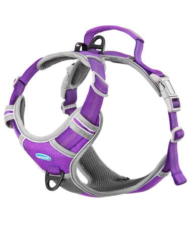 Thinkpet no-pull dog harness breathable breast dishes for small medium large dogs adjustable soft running harness safe control padded.