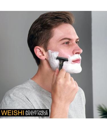 WEISHI Safety Razor Matte Black Butterfly Open Double Edge Adjustable Razor Matte Black - Buy Online on GoSupps.com