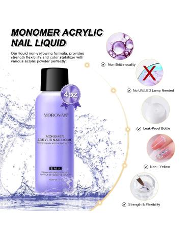 Morovan Acrylic Nail Kit with Professional Monomer Liquid and Brush - Pink Color Set for Beginners - Buy Online on GoSupps.com