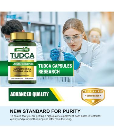 VITAMINFATE TUDCA Liver Support Supplement 2500mg - 120 Capsules High Potency Tauroursodeoxycholic Acid Bile Salts for Detox & Cleanse - Promotes Healthy Bile Flow & Digestion - Buy Online on GoSupps.com
