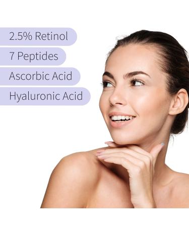 Ebanel 2.5% Retinol Serum with Hyaluronic Acid & Vitamin C - Anti-Aging, Pore Minimizer, Reduces Wrinkles & Dark Spots 1.08 Fl Oz - Buy Online on GoSupps.com