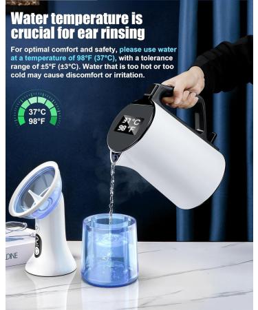 Electric Ear Wax Removal with One-Piece Waste Tank, Water Powered Ear Cleaner with 4 Pressure Modes for Earwax Remove at Home, 4 Tips, USB-C Cable, IPX7 (Blue) 200ML Blue - Buy Online on GoSupps.com