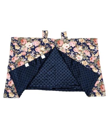 Oikabio Car Seat Cover Nursing Scarf Canopy - Dark Blue Flowers for Boys & Girls | Perfect for Breastfeeding & Travel - Buy Online on GoSupps.com