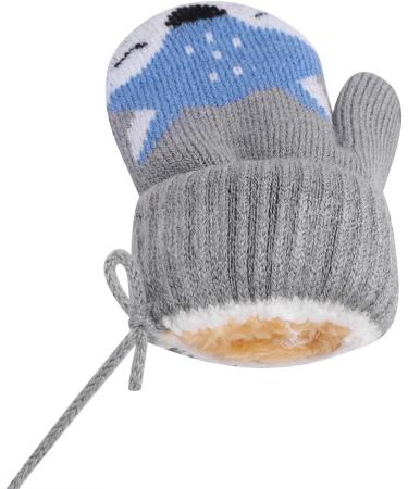 Qchomee Baby Toddler Cute Fox Gloves Winter Knitted Mittens Adjustable String Warm Full Finger Cartoon Gloves Thicken Indoor Outdoor Gloves for Kids Boy Girl 1-3 Years Tie String Before Use Grey - Buy Online on GoSupps.com