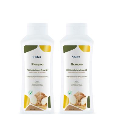 Silva 100% Natural Moroccan Argan Oil Shampoo Chemical-Free | Hair Care with Biotin and Jojoba Oil | Shampoo for Men and Women | Reduces Hair Loss and