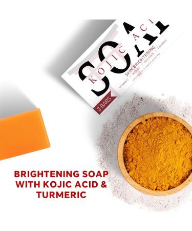 Buy Kojic Acid & Turmeric Soap Bar - Fresh Citrus Scent Vitamin C Shea Butter - Gentle Face & Body Cleanser (3 Pack) - International Shipping Available - Buy Online on GoSupps.com