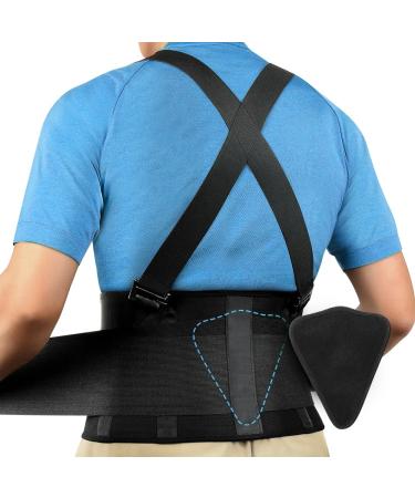 CFR Back Brace Support with Suspenders Lumbar Support Belt Lumbar Support Belt for Men & Women with Removable Lumbar Pad for Back Pain Relief Heavy Lifting 2X-Large Midnight XX-Large