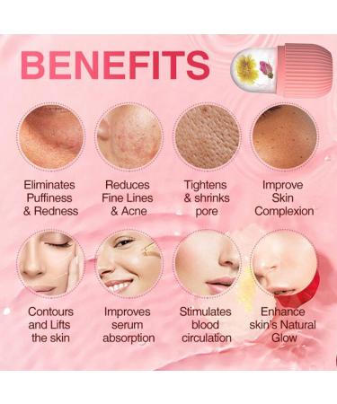 Ice Roller for Face and Eyes Gua Sha Massage Face Roller Ice Mould Reusable Facial Beauty Ice Roller Skin Care Tools for Brighten Skin Eye Puffiness Treatment (Pink) - Buy Online on GoSupps.com