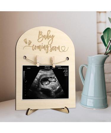 Pregnancy Announcement Sonogram Frame - Wooden Stand for Ultrasound Photo - Perfect Gift for Mother-to-be - Social Media Baby Shower Prop (Large 8'' x 10'') - Buy Online on GoSupps.com