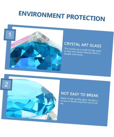 Ipetboom Clear Nail Polish 1pc Nail Art Crystal Cup Crystal Art Glass Optional Nail Polish Transparent Nail Polish 7.5x6cm Blue - Buy Online on GoSupps.com