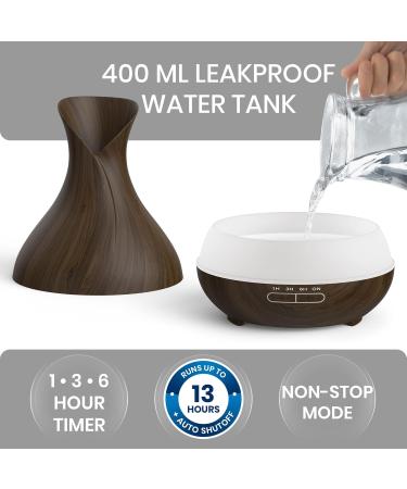 Everlasting Comfort Essential Oil Diffuser (400ml) - Aromatherapy Diffuser for Large Rooms 7 LED Colors Quiet & Auto Shut-Off - Perfect Home Scent Solution - Buy Online on GoSupps.com