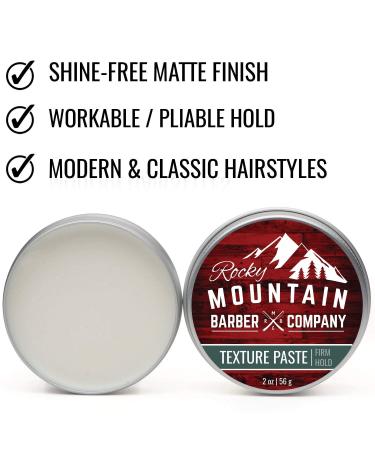 Rocky Mountain Barber Co. Hair Paste for Men - Pliable Light-Firm Hold - Shine-Free Matte Finish - 2 oz - Buy Online on GoSupps.com