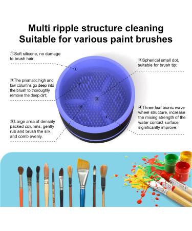 Electric Paint Brush Cleaner Rinse Cup with Automatic Dryer - USB Artist Brush Cleaning Washer for Acrylic, Watercolor, Oil, Gouache Painting - Blue - Buy Online on GoSupps.com