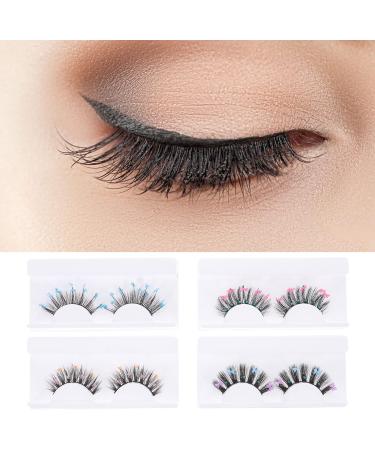 DRESSOOS Sequins 4 Pairs Sequin False Eyelashes Lashes Natural False Eyelashes Natural False Lashes Segmented False Eyelashes Pesta as Postizas Naturales Artificial Eyelashes Cosplay - Buy Online on GoSupps.com