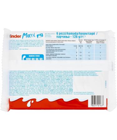  CAIYA Kinder Maxi Bars Covered with Fine Milk Chocolate and Milk Filling 6 Bars 126g 6 Packs  - Buy Online on GoSupps.com