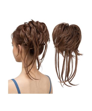 Hair Bun Hairpiece for Women Daily Synthetic Elastic Curly Messy Bun Hairpieces Scrunchie Black Blonde Brown Natural Fake Hair Chignon Band Updo Donut Hair Chignons(4-30)