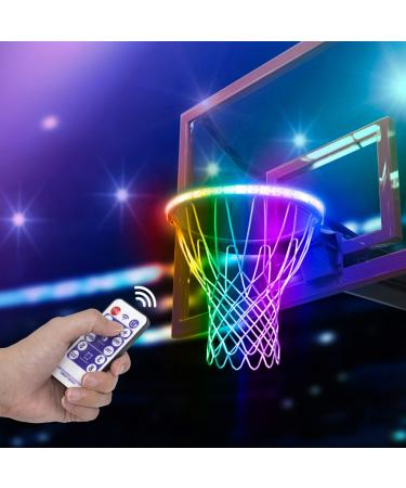 WETONG LED Basketball Hoop Lights - Solar Basketball Rim LED Light Swish - Perfect for Playing at Night Outdoors - Ideal for Adults Training 3 on 3 Lights up Basketball Rim