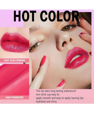 6 Colors Lip Tint Stain Set - Long-lasting Waterproof Korean Lip Tint for Hydrating Mini Liquid Lipstick & Cheek Tint - Vivid Color, Non-Sticky Formula - Buy Online on GoSupps.com