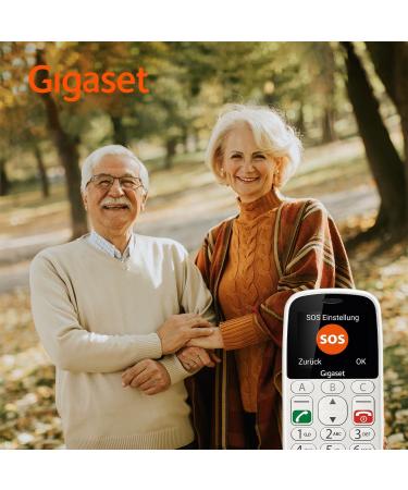 Gigaset GL390 White GSM - Senior Mobile Phone with SOS Button Large 2.2 Display & Easy-to-Use Keys | Compact Hearing Aid Compatible Cell Phone - Buy Online on GoSupps.com