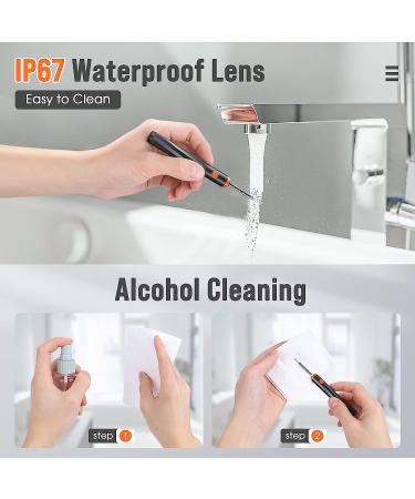 Ear Cleaner with Camera and Light | Ear Wax Removal Kit with 8 Pcs Ear Set | Otoscope for iPad, iPhone, Android | Black - Buy Online on GoSupps.com