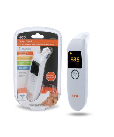 MOBI DualScan FeverTrack Ear & Forehead Thermometer w/Medication Reminder Alarm  Fever Thermometer  Forehead and Ear Thermometer  Medical Thermometer  Baby and Infant Thermometer  Battery Included