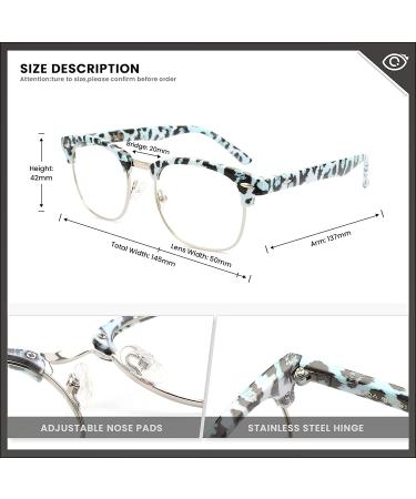 Livh Blue Light Blocking Glasses for Women Men - Anti Eyestrain Gaming Glasses with Ray Lens - Leopard Blue - Buy Online on GoSupps.com
