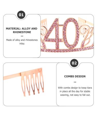 Frcolor 40th Birthday Tiara - Rose Gold Crystal Rhinestone Princess Crown for Women - Buy Online on GoSupps.com