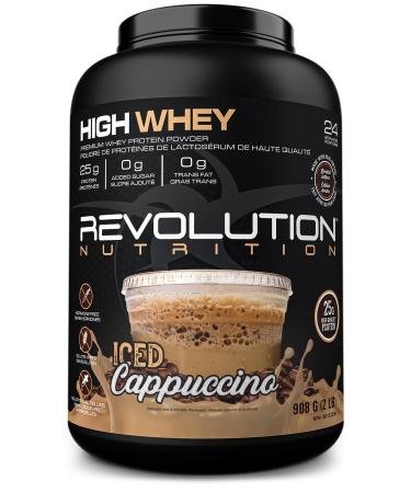 Revolution Nutrition High Whey Protein Powder Whey Isolate Superior Formula Gluten Free 25g of Protein Per Scoop 908 g 24 Servings (Iced Cappuccino 2 Pound) Iced Cappuccino 2 Pound