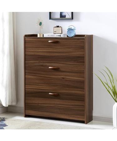 Stackable Shoe Storage Cabinet with 3 Flip Drawers Freestanding Shoe Organizer for Entryway Space Saving Narrow Shoe Rack Cabinet Rustic Brown Shoe (Color : A Size : 50x17x110cm) - Buy Online on GoSupps.com