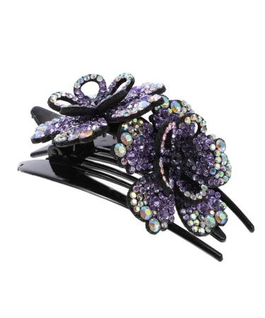 Angoily Hairpin Hair Barrettes Hair Jewels for Women Rhinestone Flower Hair Claw Rhinestone Hair Clip Girl Hair Accessories Hair Gems for Women Large Mother Resin Bottom Clip Ponytail