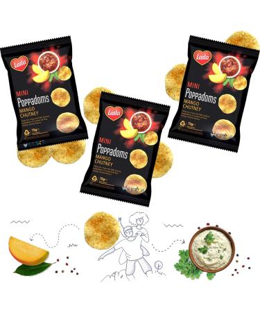 Mango Chutney Mini Poppadoms 75g - Crispy & Light Savoury Poppadoms (2 Packs) - Buy Online on GoSupps.com