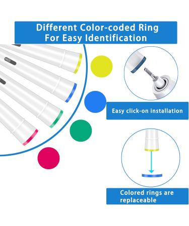 Zegupal Replacement Toothbrush Heads for Oral-B Braun Electric Toothbrush - 4 Pack 3D White & Black Refills - Smooth Teeth Cleaning - Buy Online on GoSupps.com