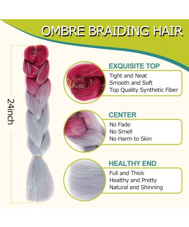 Ombre Braiding Hair Extensions - High Temperature Synthetic 24 Inch (Pack of 3) - B41-LSS | International Shipping Available - Buy Online on GoSupps.com