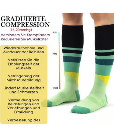 Buy Cheap4uk Compression Stockings for Men & Women - 15-20mmHg Support Socks for Sports Flight Running & Nursing - Size 38-42 Green - Buy Online on GoSupps.com