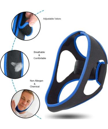 Veralabs Airflow Jaw Strap - Adjustable Breathable Anti-Snoring Chin Strap for Men & Women | Effective Sleep Solution (Black+Blue - Buy Online on GoSupps.com