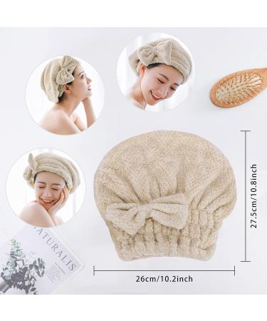 Shop Unaone Microfiber Hair Towel Set - Fast-Drying Hair Turbans for Thick & Long Hair | Soft Super Absorbent Wraps in Khaki & Brown - Buy Online on GoSupps.com