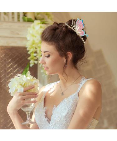 4-Pc Set 4.3 Inch Butterfly Hair Claw Clips - Sparkly Non-Slip Metal Hairpins for Women & Girls - Buy Online on GoSupps.com