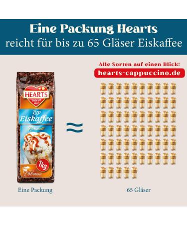 HEARTS Iced Coffee Powder Caramel 20 x 1 kg Value Pack Perfect for Gas Stations Bakery Hotels Businesses etc. - Instant Coffee Powder for Summer Cheesecake  - Buy Online on GoSupps.com