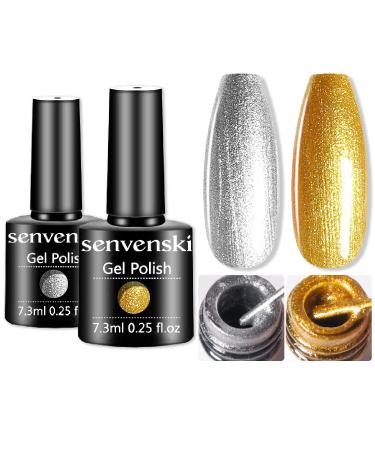 senvenski Gel Nail Polish Gold Silver Gift Soak Off UV LED Manicure Art Varnish (CS2-005) CS6-022