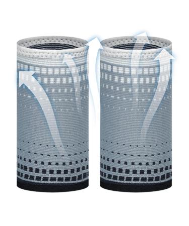 Sweat Wristbands Tennis Wristbands Moisture Picking Absorbent Sweatband Wristband Band Sweatproof Compression Antislip Wristband Sweatband for Baseball Cooling Gray