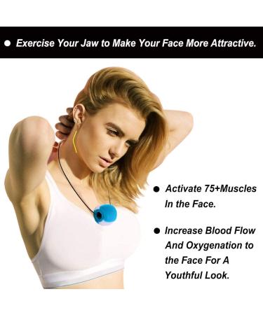 Jaw Exerciser Face and Neck Exerciser Double Chin Reducer Eliminator for Jaw Exercise Ball to Face Lift Chisel Chin Slimming & Neck Muscle Helps Reduce Stress and Cravings Blue_30LBS - Buy Online on GoSupps.com
