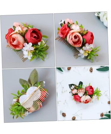 DOITOOL 1pc Wedding Hair Accessories Flower Hair Silver Hair Beads Hair Accessories for Prom Flower Decor Prom Headpiece Wedding Hair Wreath Tuck Comb Bride Bud Hair Comb Simulated Leaves - Buy Online on GoSupps.com