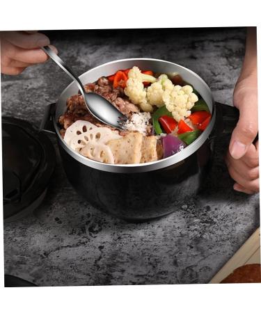 Zerodeko 1 Set Instant Noodle Bowl Food Containers Noodle Bowl with Lid Bowl with Tableware Japanese Ramen Noodles Salad Bowl Lidded Food Bowl Child Chopsticks Stainless Steel 18.50X15.50X11.50CM Black - Buy Online on GoSupps.com