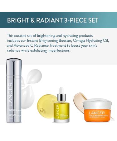 Lancer Skincare Bright & Radiant 3-Piece Set | Instant Brightening Booster Omega Hydrating Oil & Advanced C Radiance Treatment for Glowing Skin - International Shipping Available - Buy Online on GoSupps.com