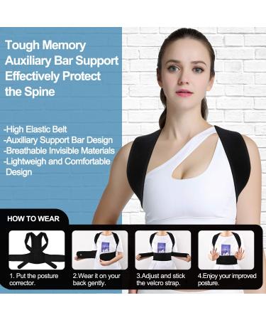 Adjustable Back Brace Posture Corrector for Men & Women | Comfort & Pain Relief for Neck Back & Shoulders | Lumbar Support (L - Buy Online on GoSupps.com